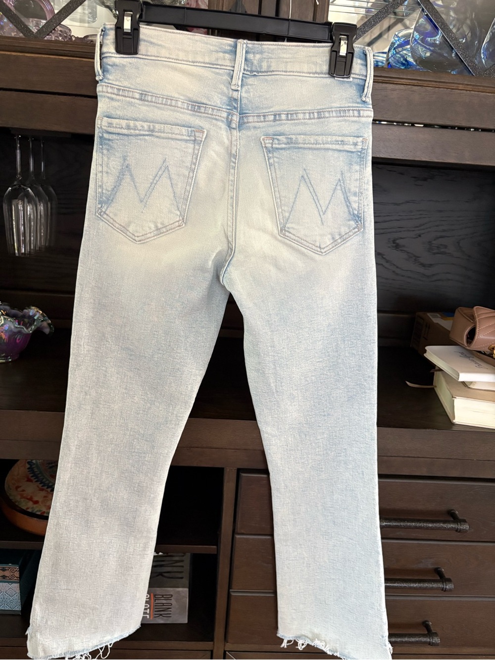 MOTHER Insider Crop Step fray Jeans size 27 in SMOOTH SAILING ⛵️ - Picture 3 of 9